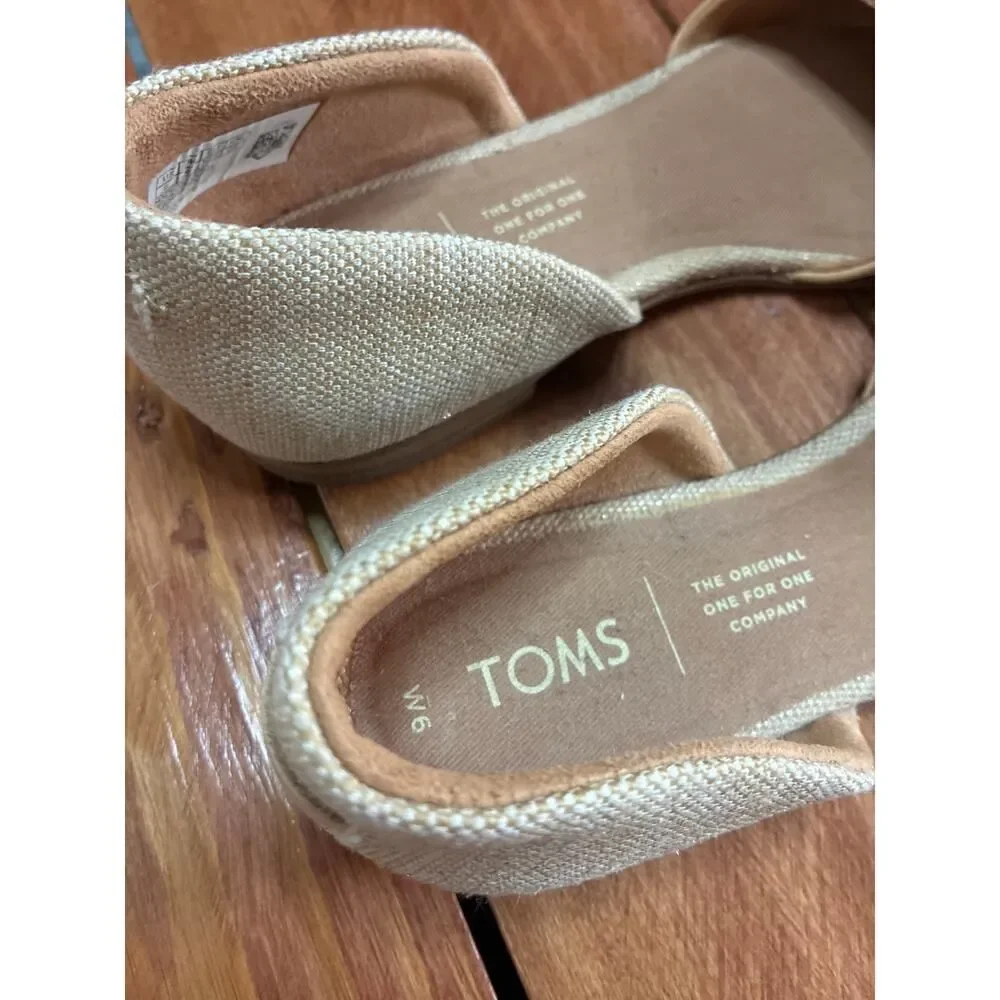 Tom’s Jutti D'Orsay Tan Almond Toe Flats - Size 6